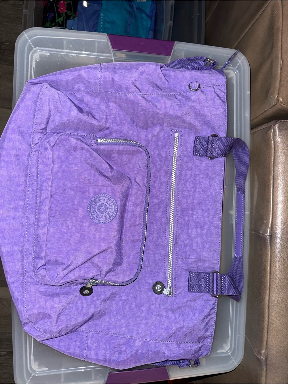 Kipling Maxwell Tote Bag in Purple - Picture 3 of 8